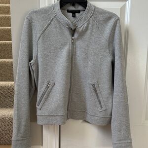 Banana Republic Light Gray Zip-Up Jacket